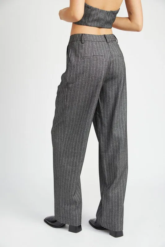 Loose fit pinstripe pants