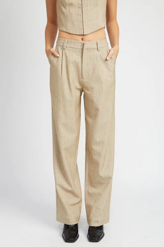 Loose fit pinstripe pants