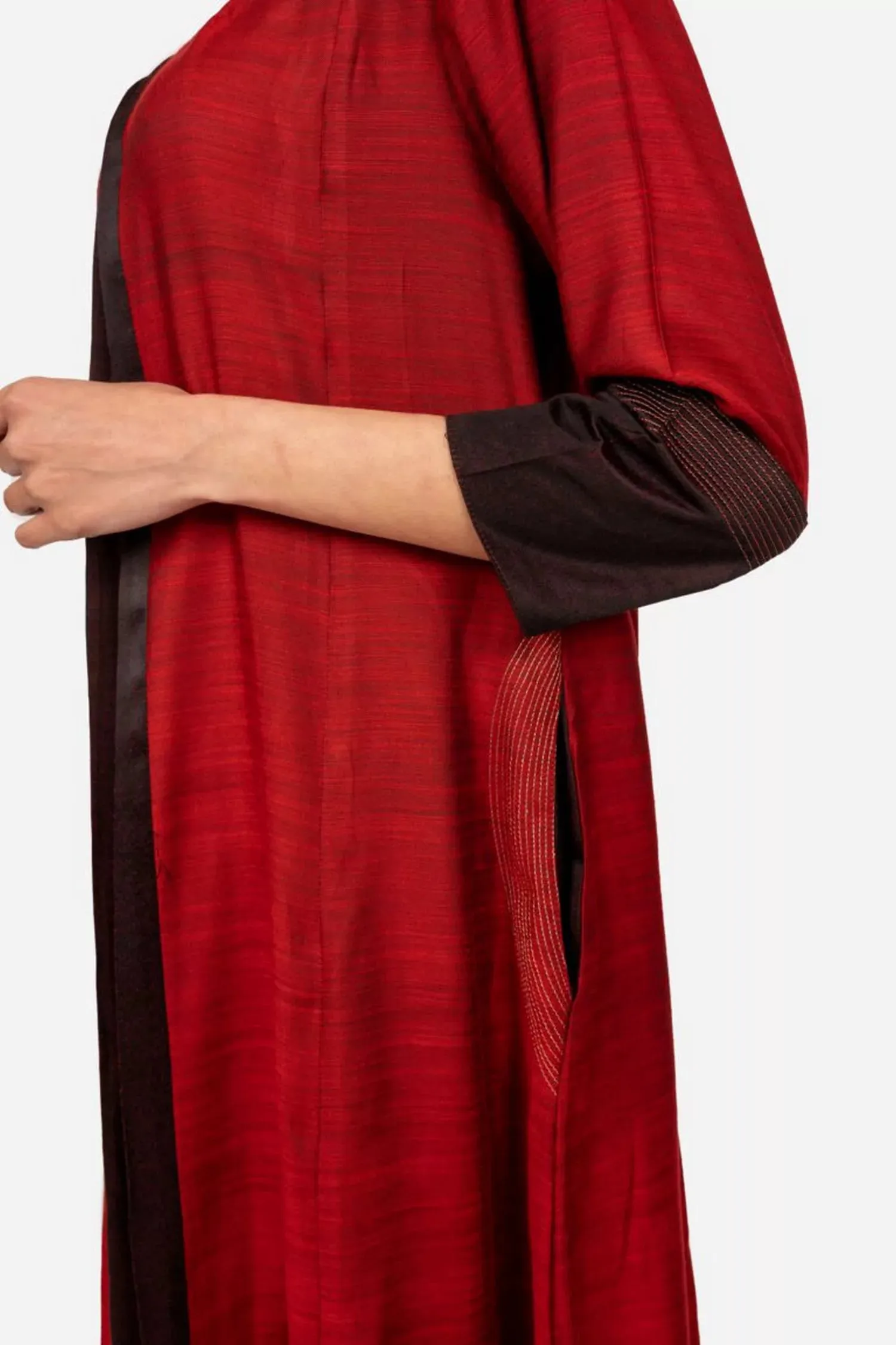 Maroon Double Shade Kurta Dress