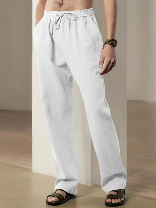 Men’s Breathable Linen Loose Casual Sports Trousers