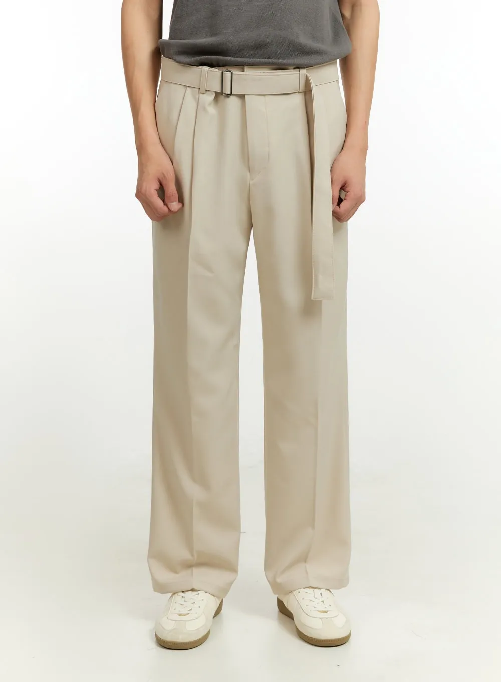 Men's Buckle-Waist Wide Fit Pants IL412