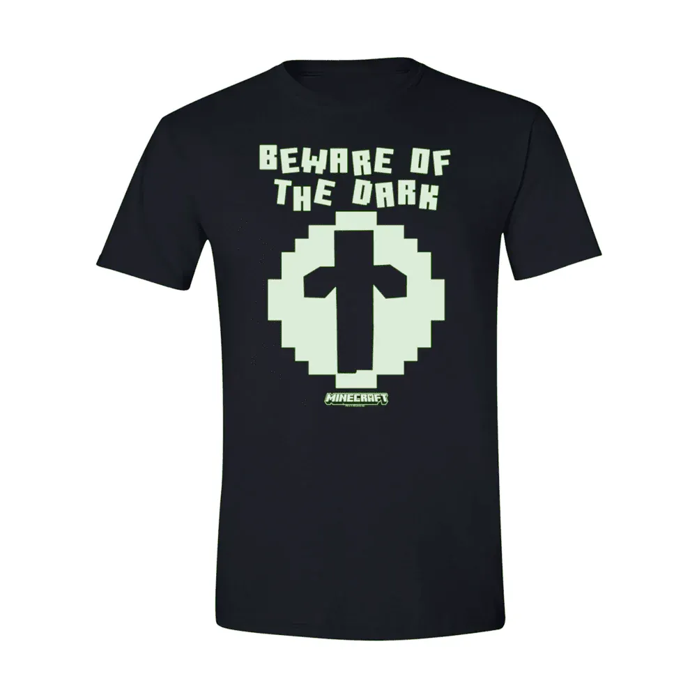 Minecraft Zombie Beware of The Dark Glow in The Dark Adult T-Shirt