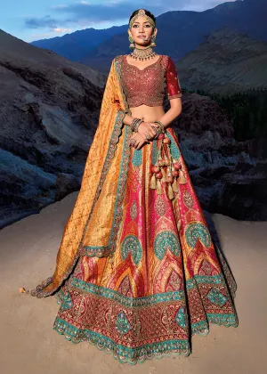 Multicolor Designer Style Embroidered Traditional Lehenga Choli