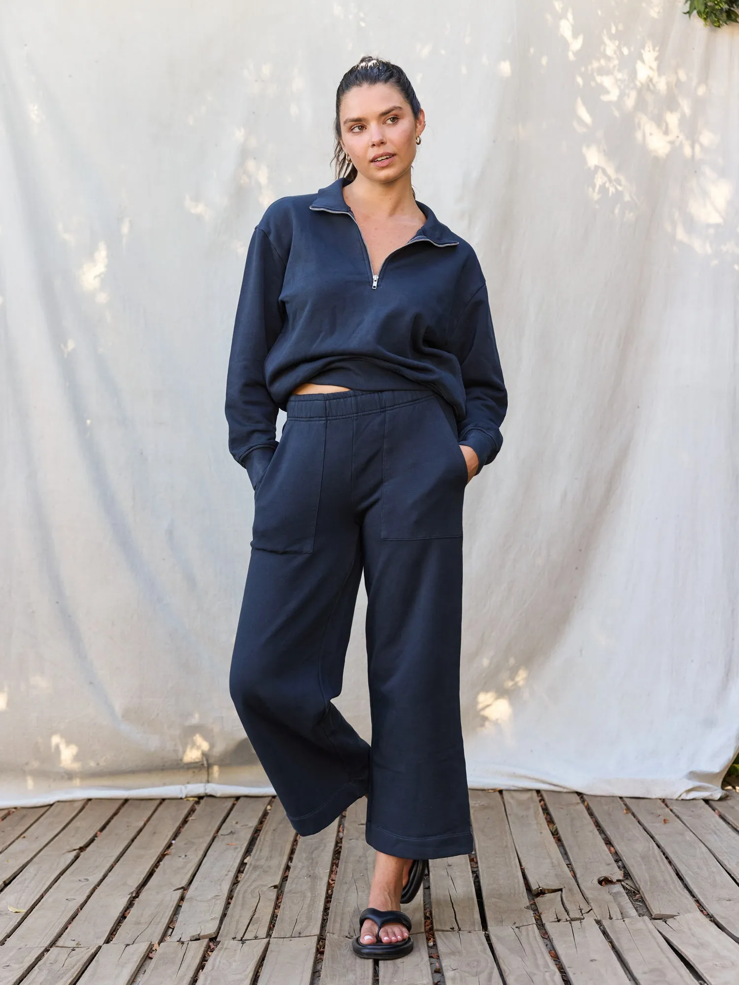 Organic Fleece Wide Leg Pant