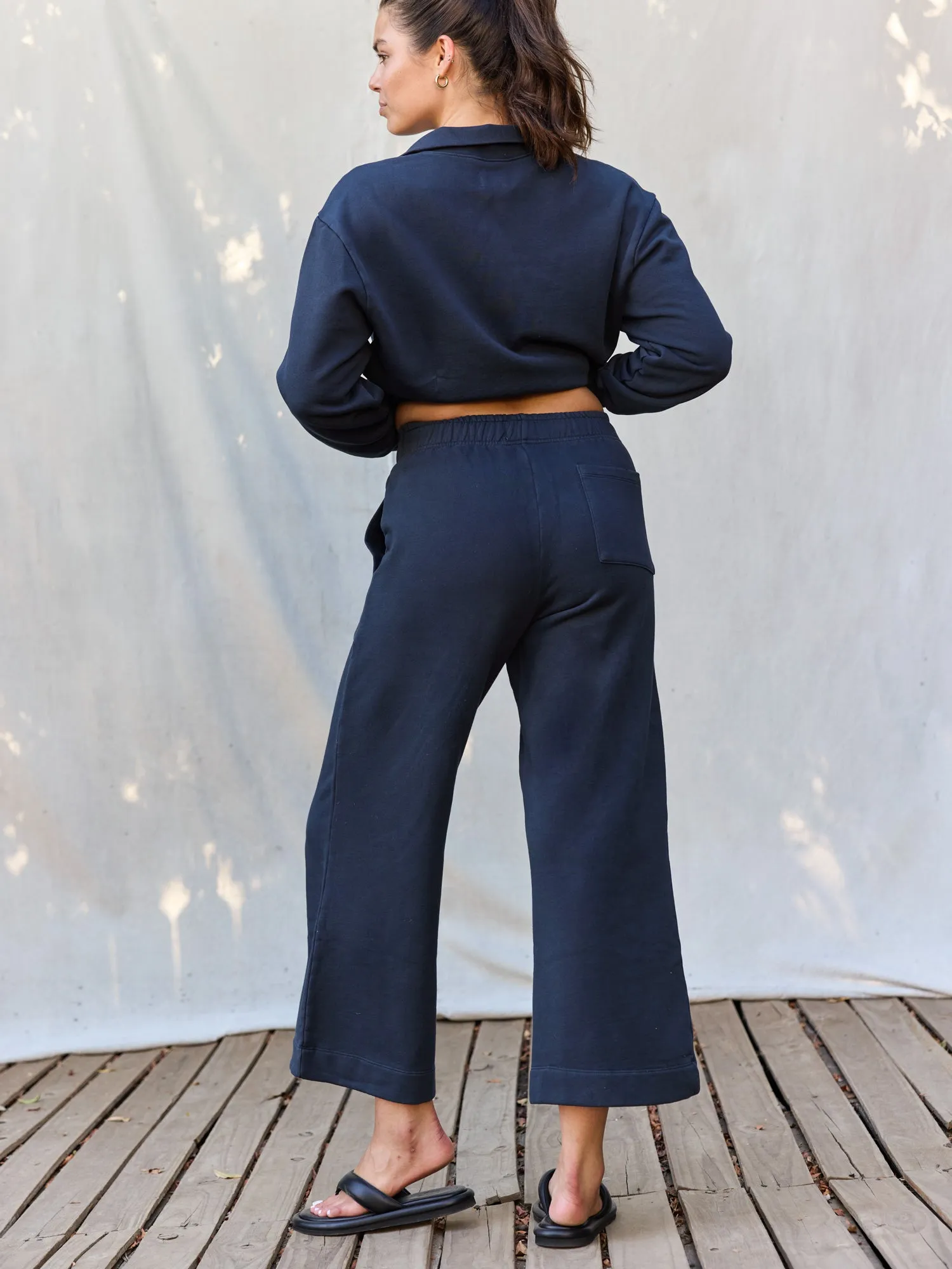 Organic Fleece Wide Leg Pant