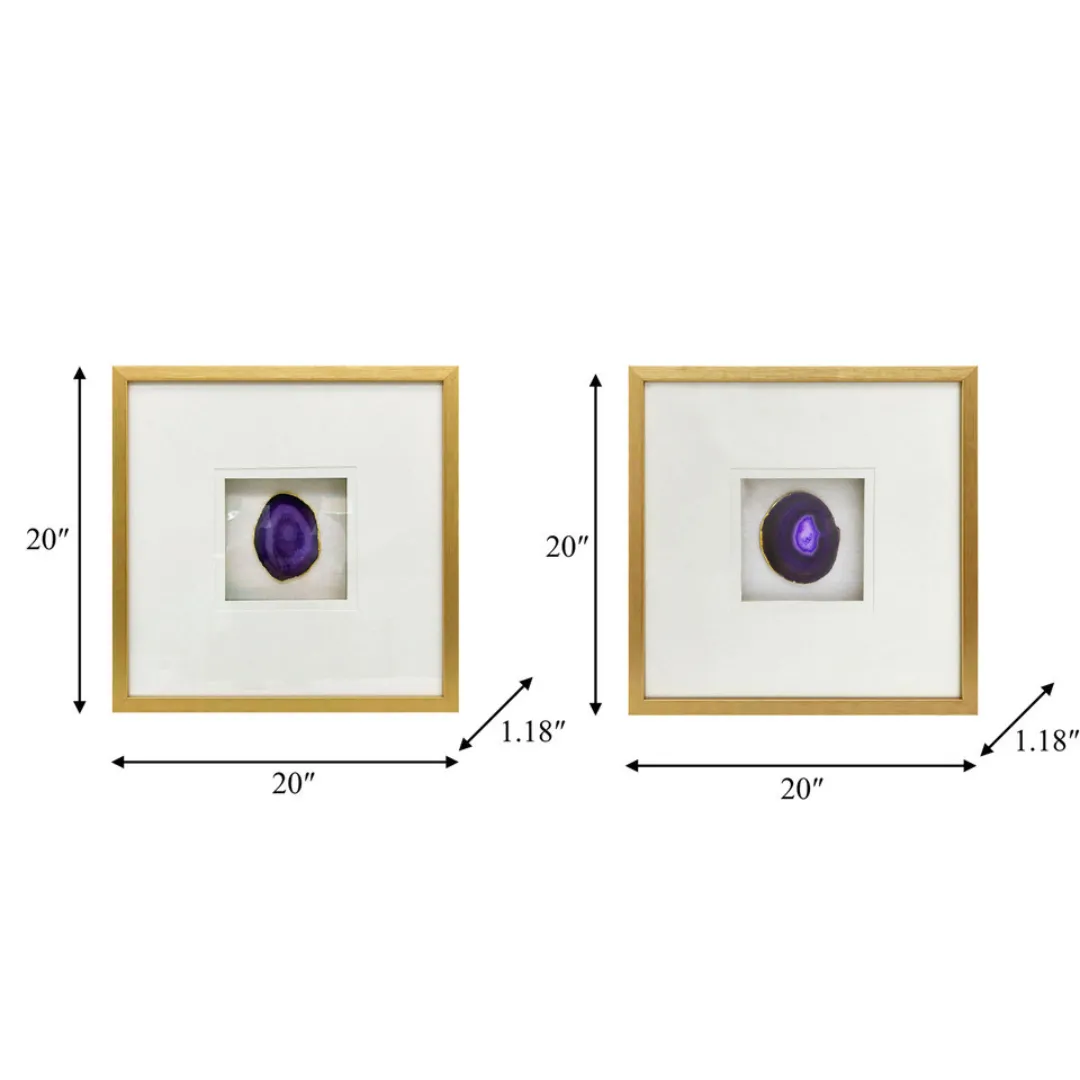 Purple Agate With Gold Frame, Two Styles