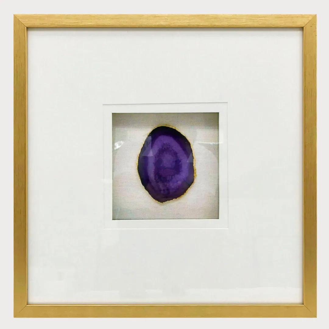 Purple Agate With Gold Frame, Two Styles