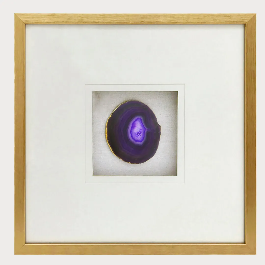 Purple Agate With Gold Frame, Two Styles