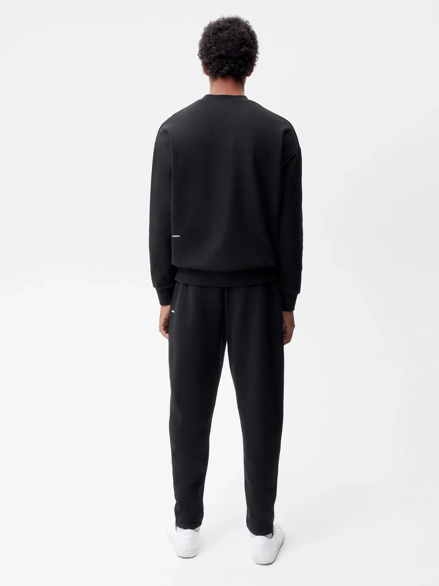 Recycled Cotton Tapered Track Pants—black