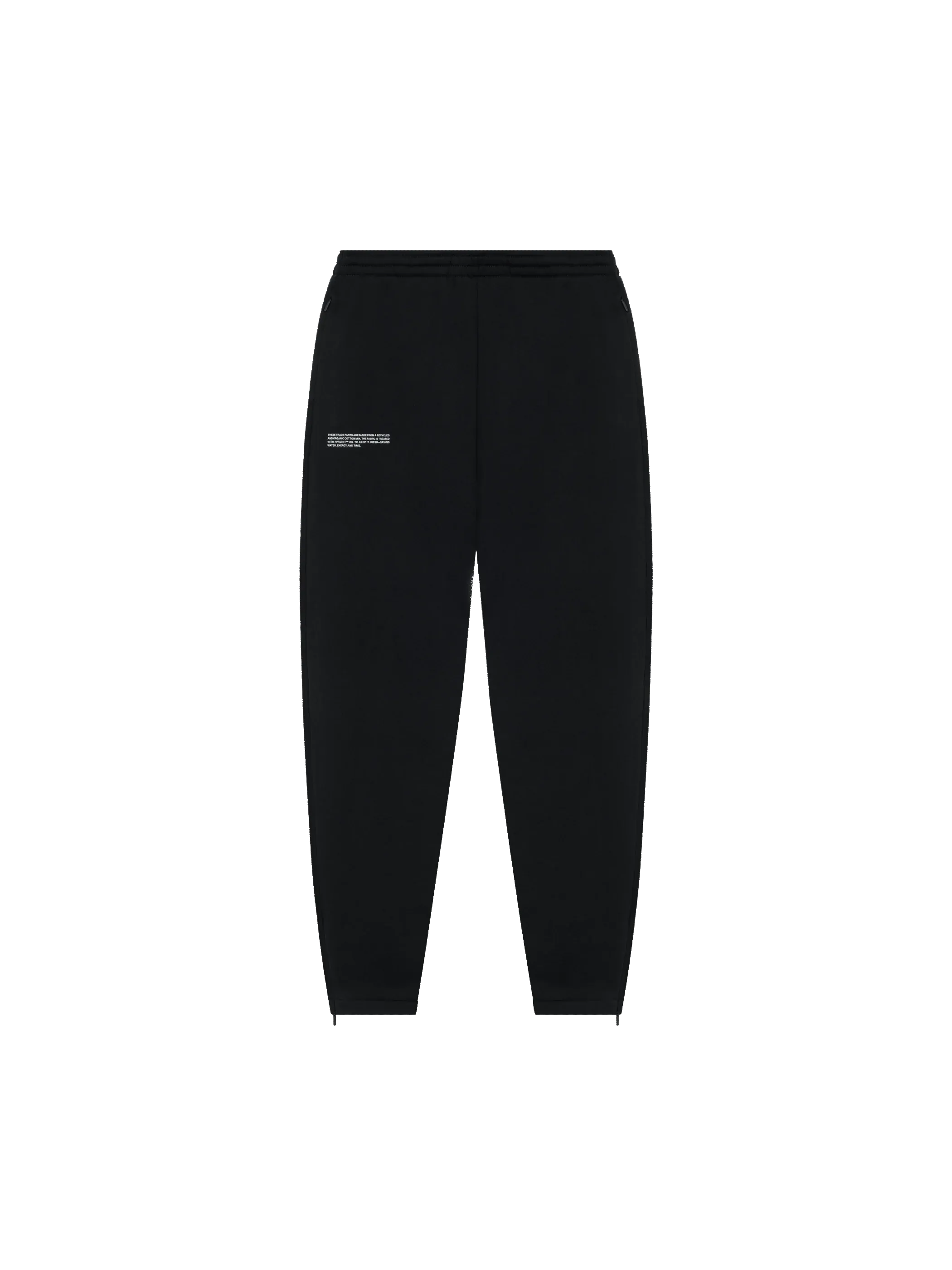 Recycled Cotton Tapered Track Pants—black