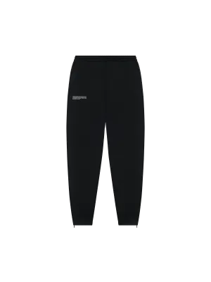 Recycled Cotton Tapered Track Pants—black