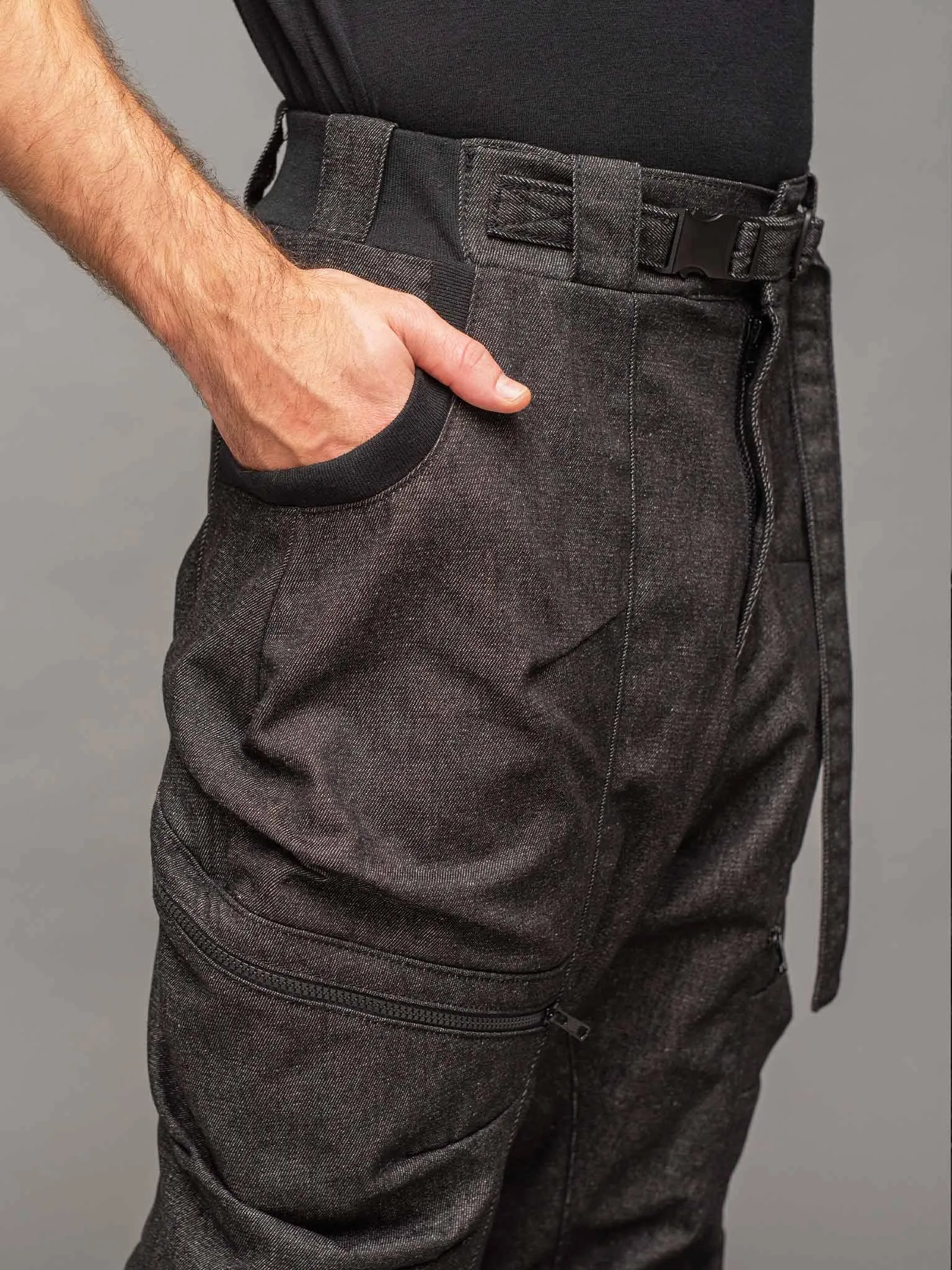 Rhidian Men's Drop Crotch Cargos 4 Pockets - 12oz Denim