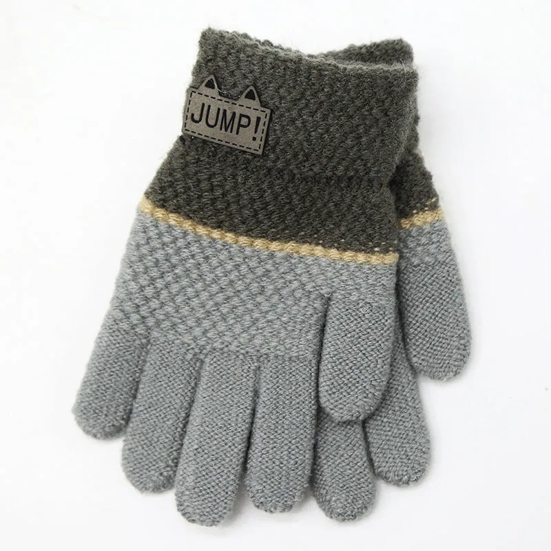 Riding Children's Gloves Five Finger Knitting