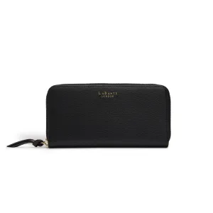 Serene Black Vegan Zip Around Wallet