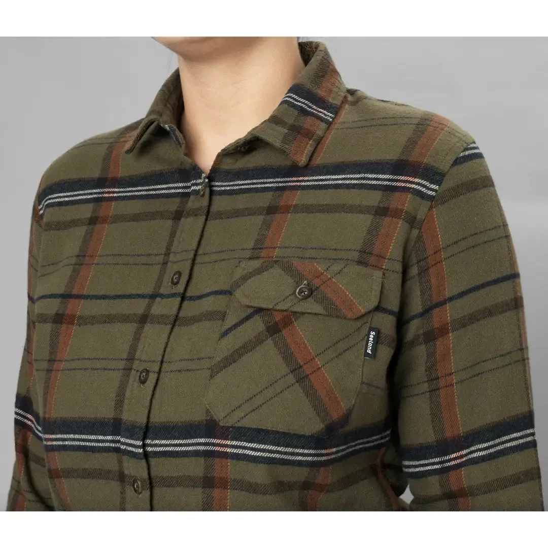 Skye Flannel Shirt - Grape Leaf/Terracotta Check by Seeland