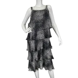 S.L Fashions Black and White Ruffle Dress