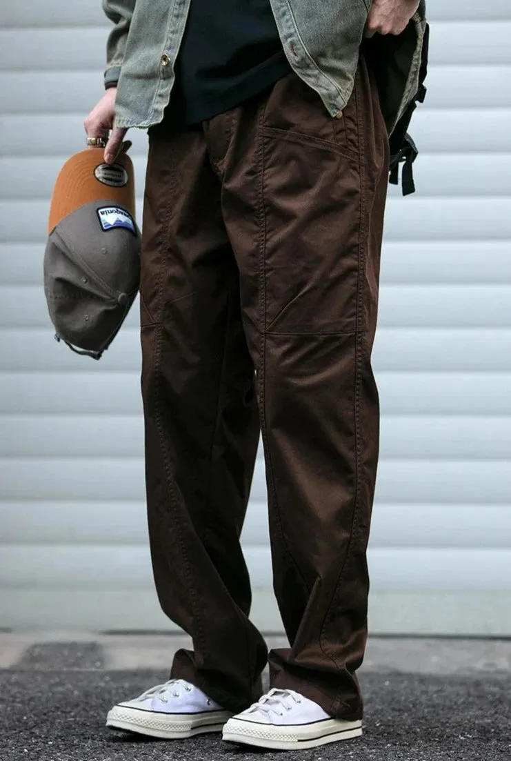 Straight Leg Belted Workwear Pants