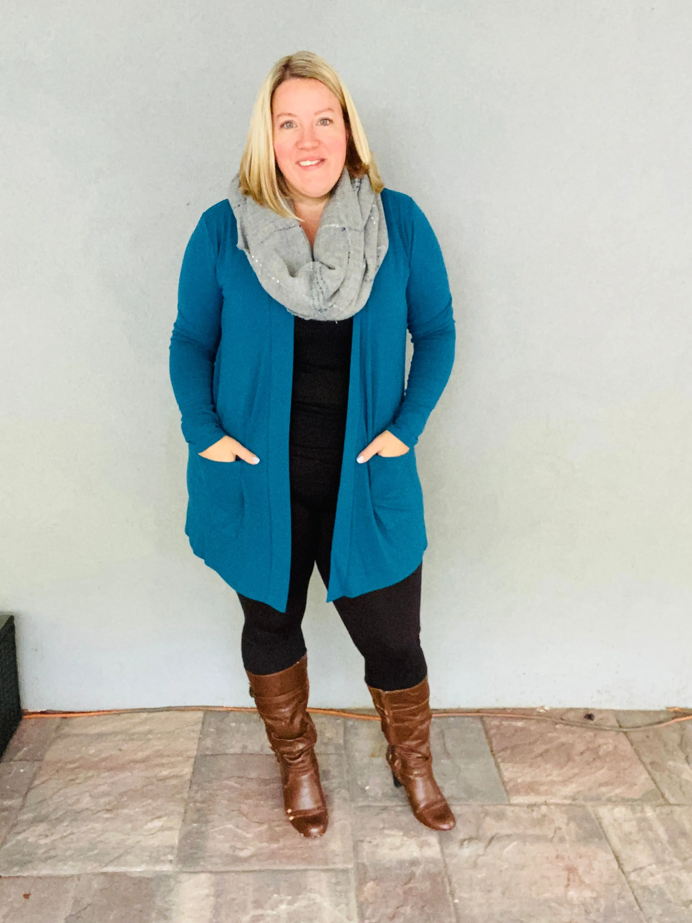 The Essential Cardigan in Teal