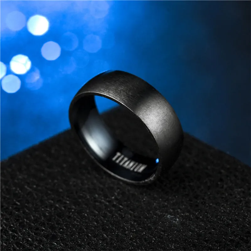 Titanium Men's Ring -Matte Black