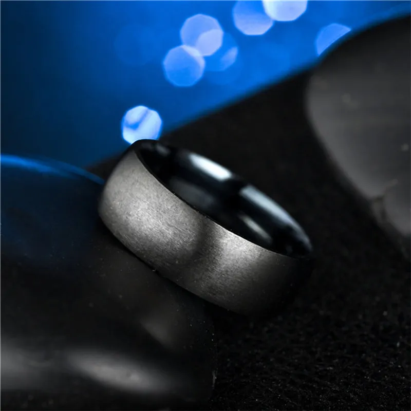 Titanium Men's Ring -Matte Black