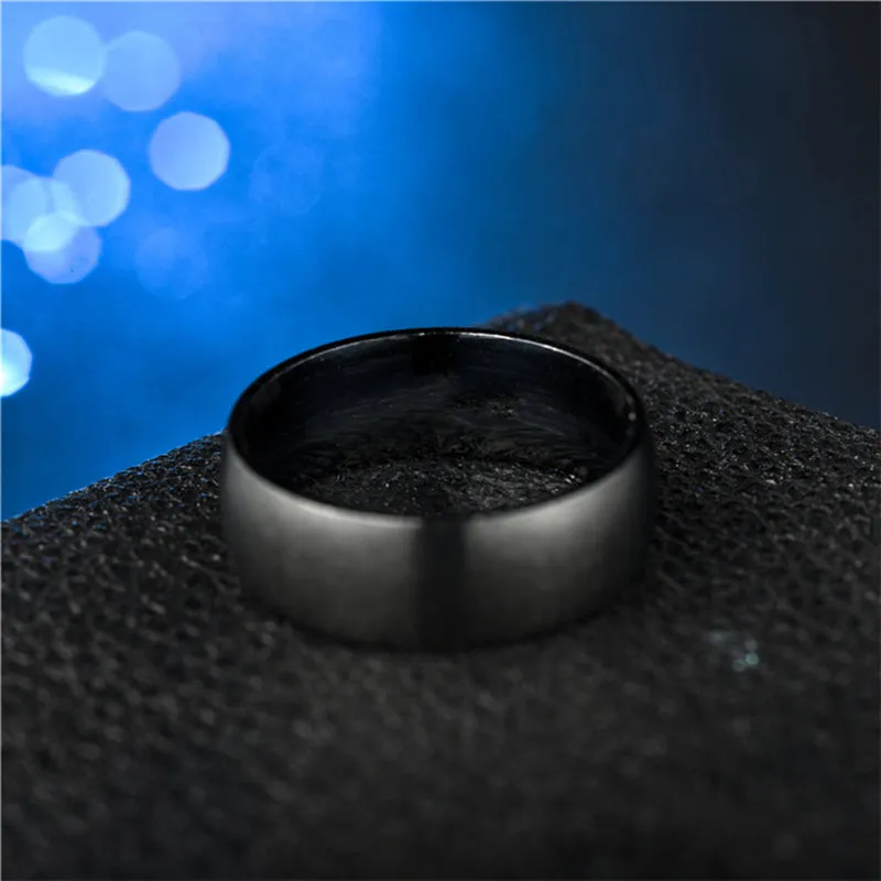 Titanium Men's Ring -Matte Black