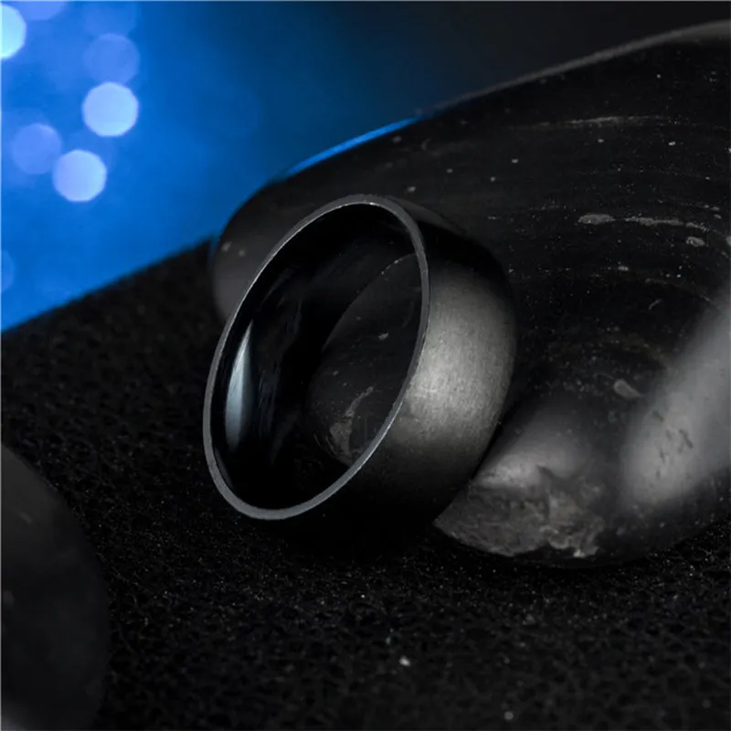 Titanium Men's Ring -Matte Black