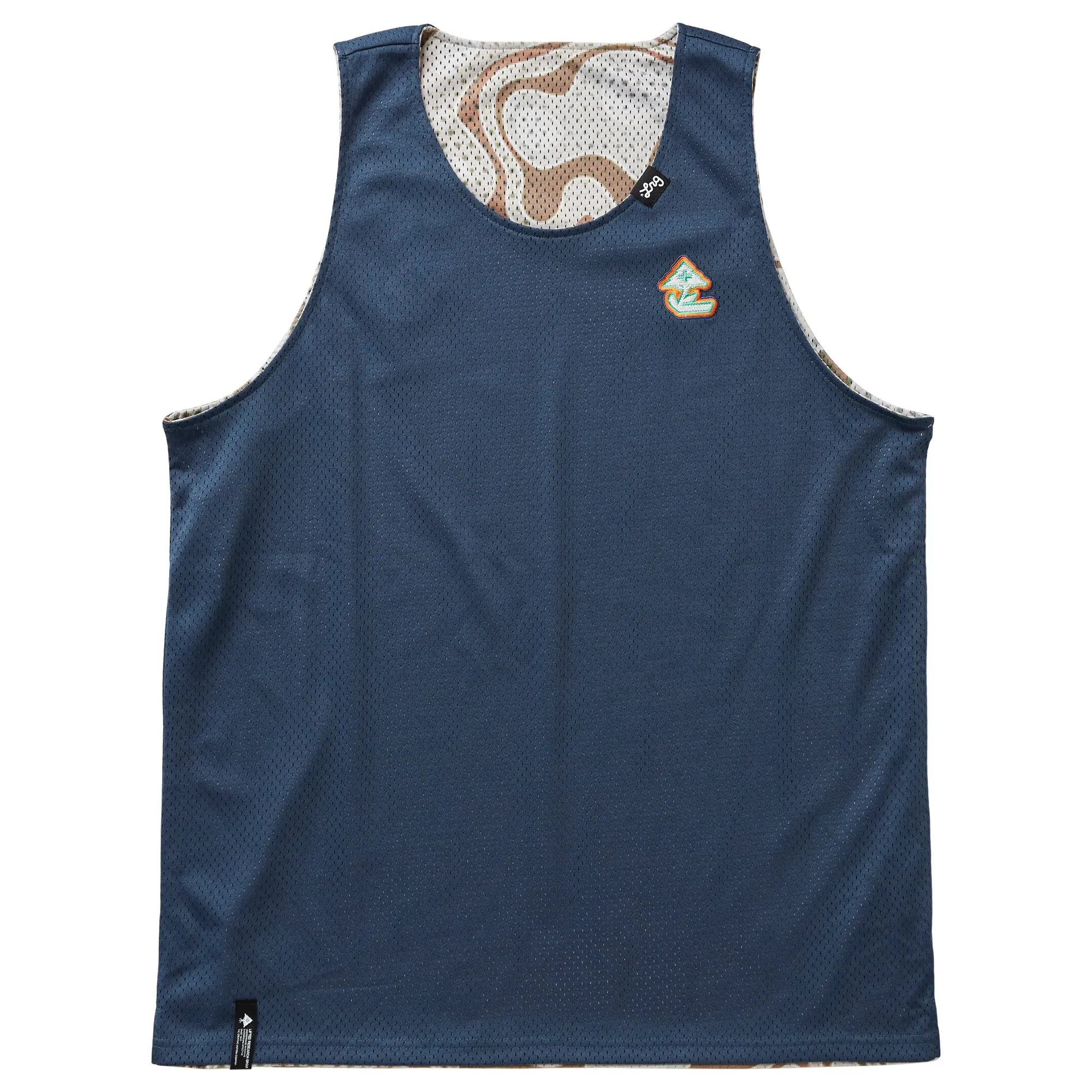 TRAILHEAD REVERSIBLE MESH TANK - DARK DENIM