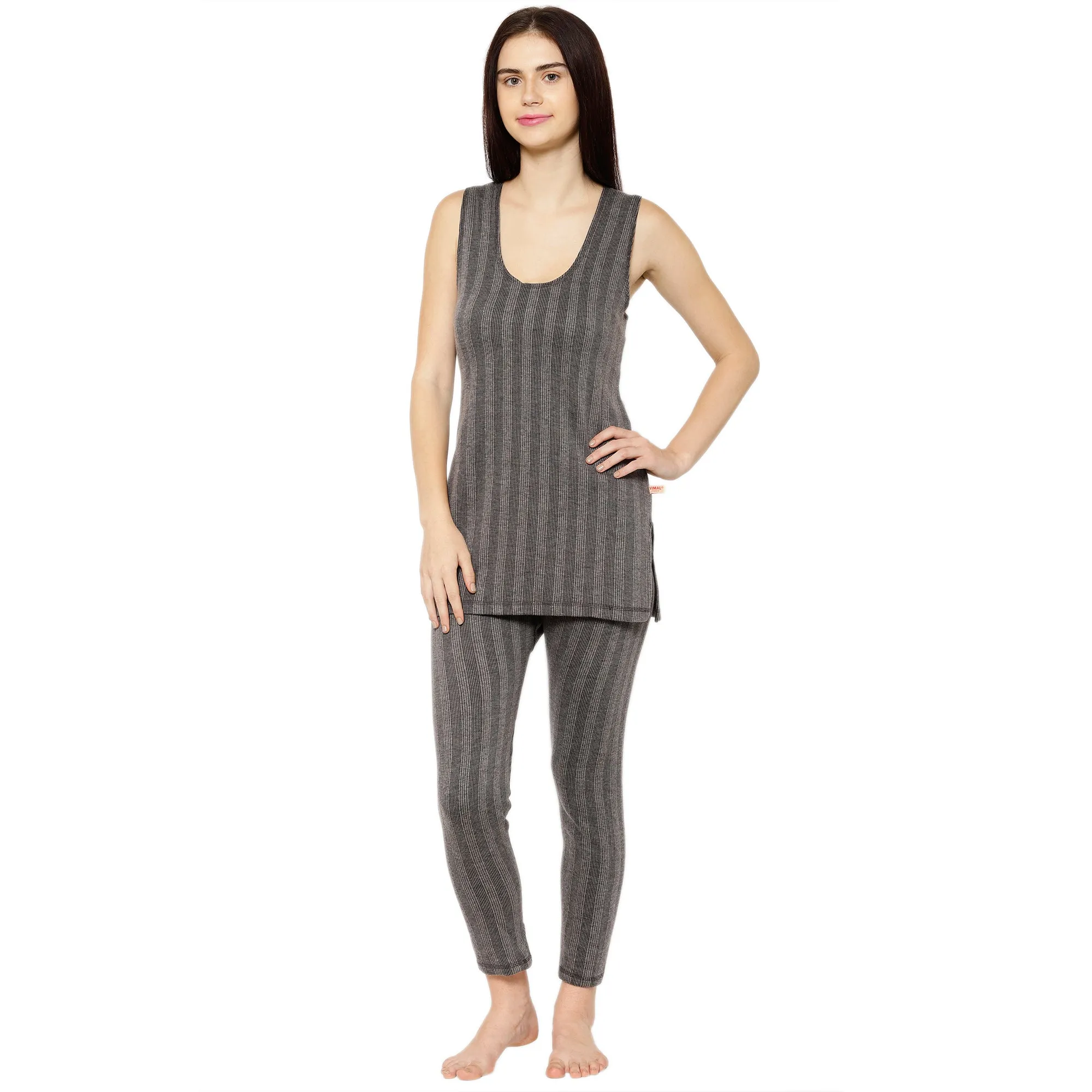 Vimal Jonney Black Top - Bottom Set Thermal For Women's