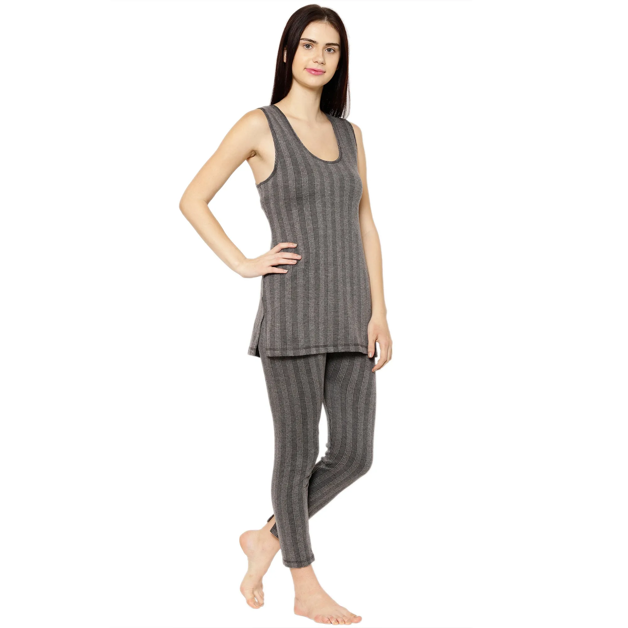 Vimal Jonney Black Top - Bottom Set Thermal For Women's