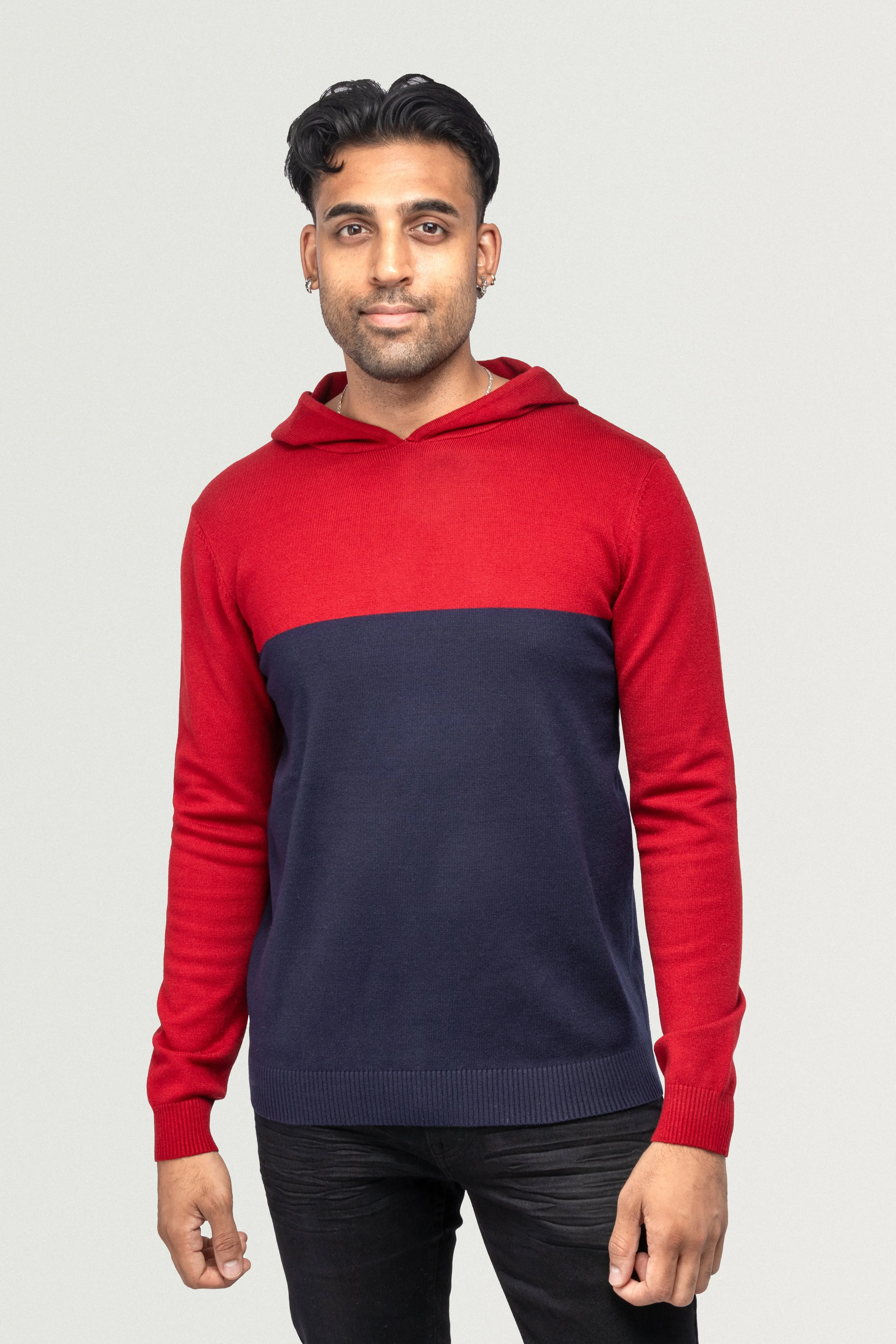 X RAY Men's Color Block Pullover Hoodie Sweater