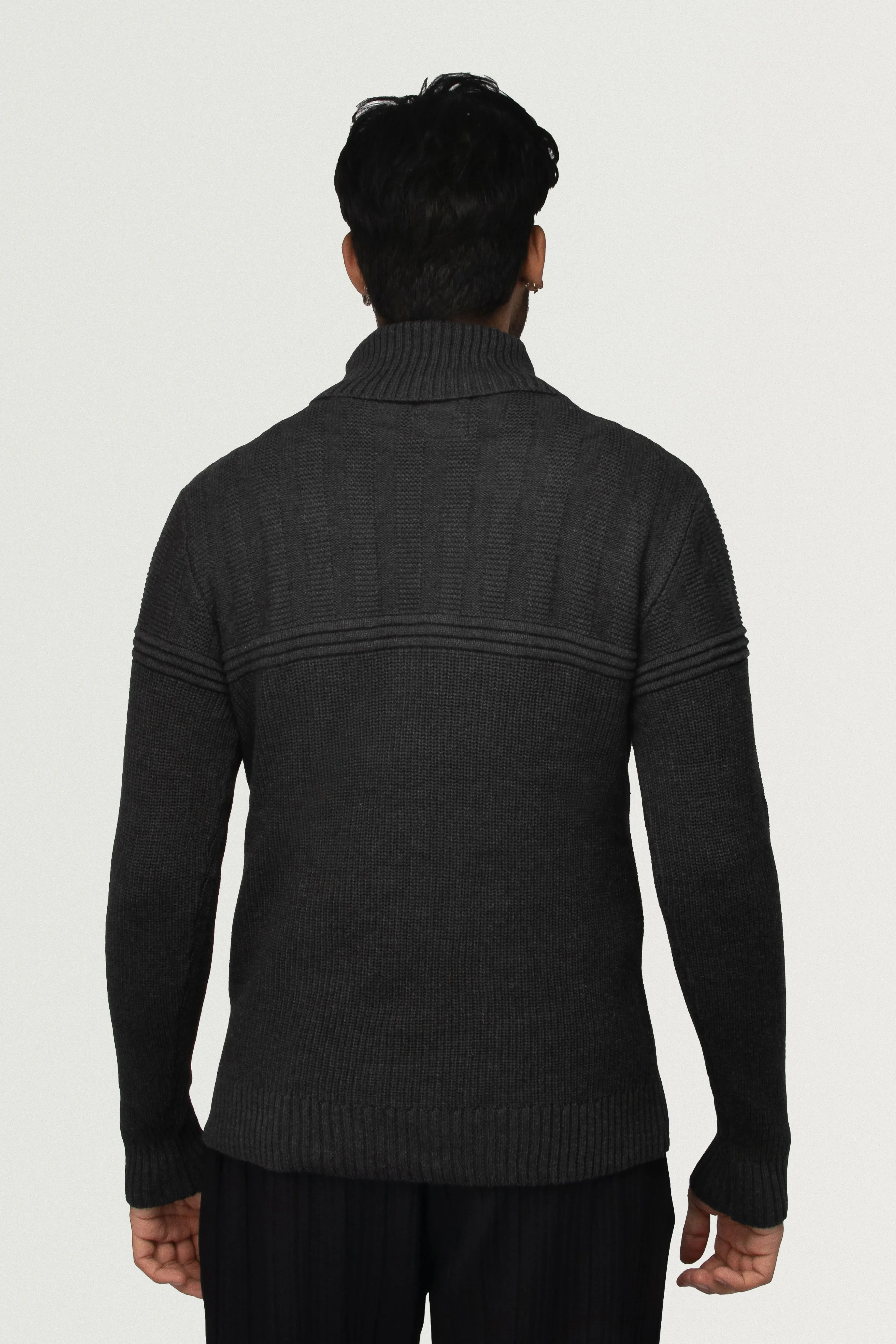 X RAY Men's Ribbed Pattern Turtleneck Fashion Sweater