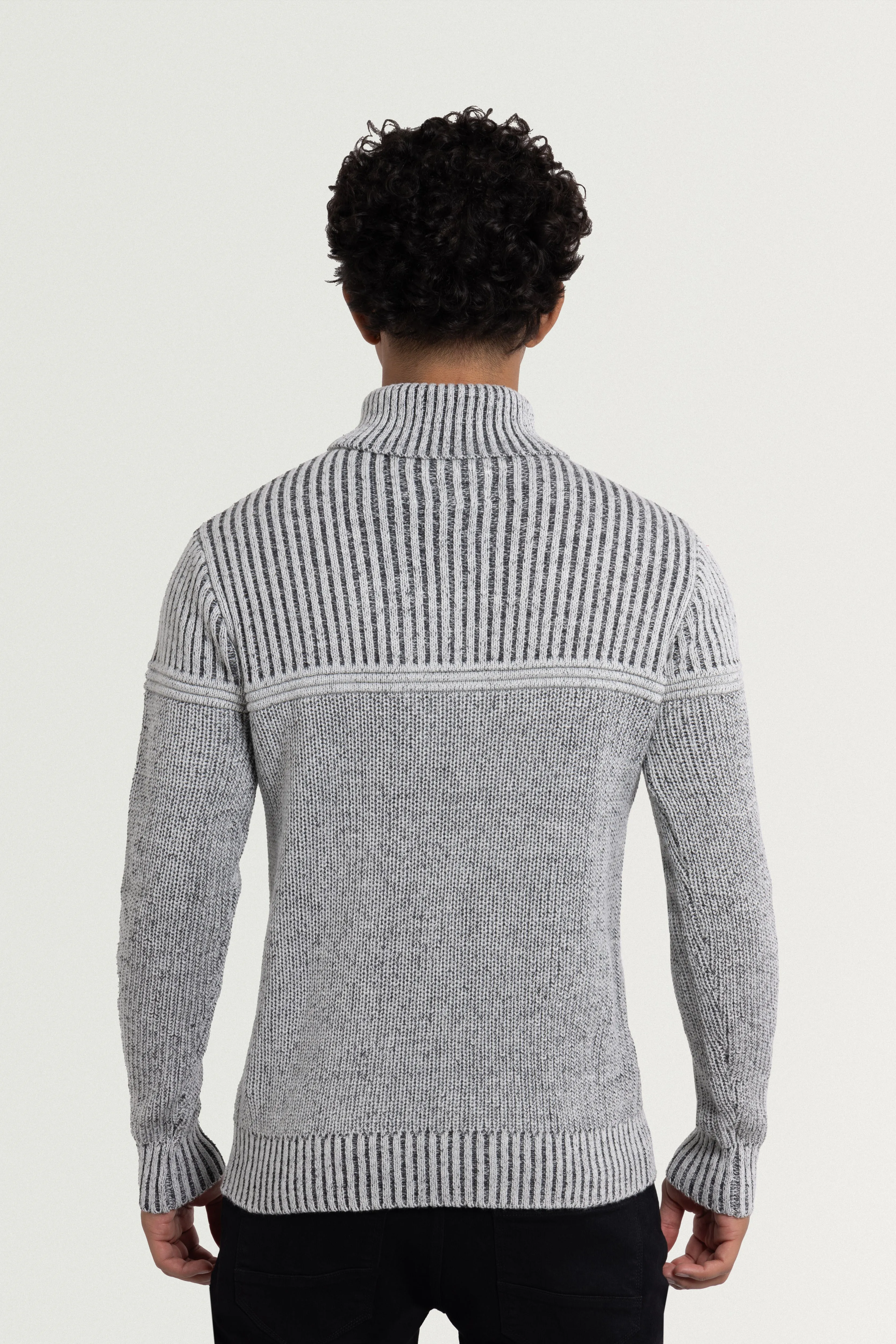 X RAY Men's Ribbed Pattern Turtleneck Fashion Sweater