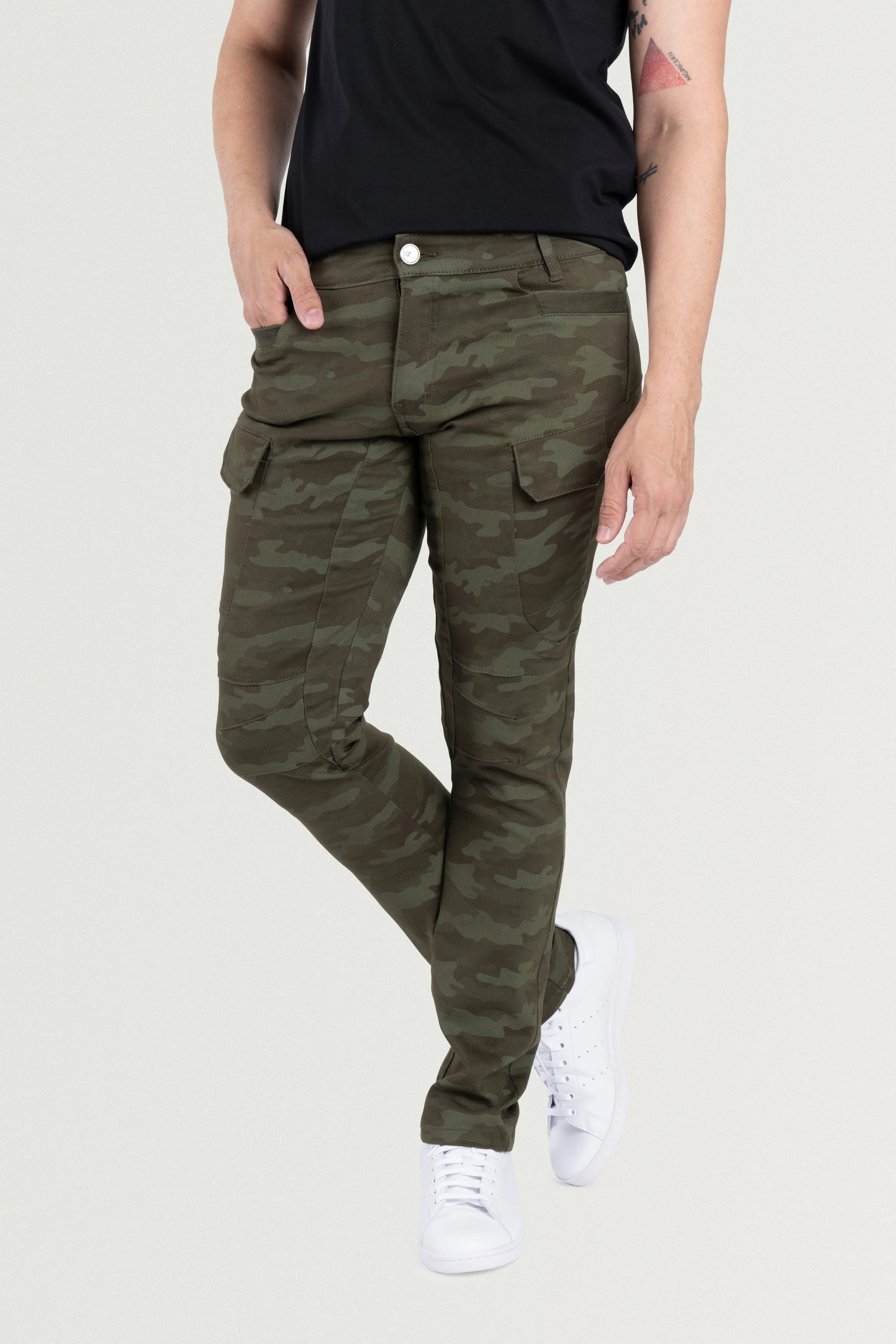 X RAY Men's Slim Fit Stretch Twill Cargo Pants