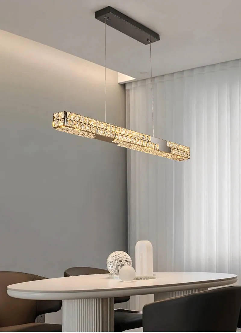 YLK Yutas Linear dining room LED crystal chandelier